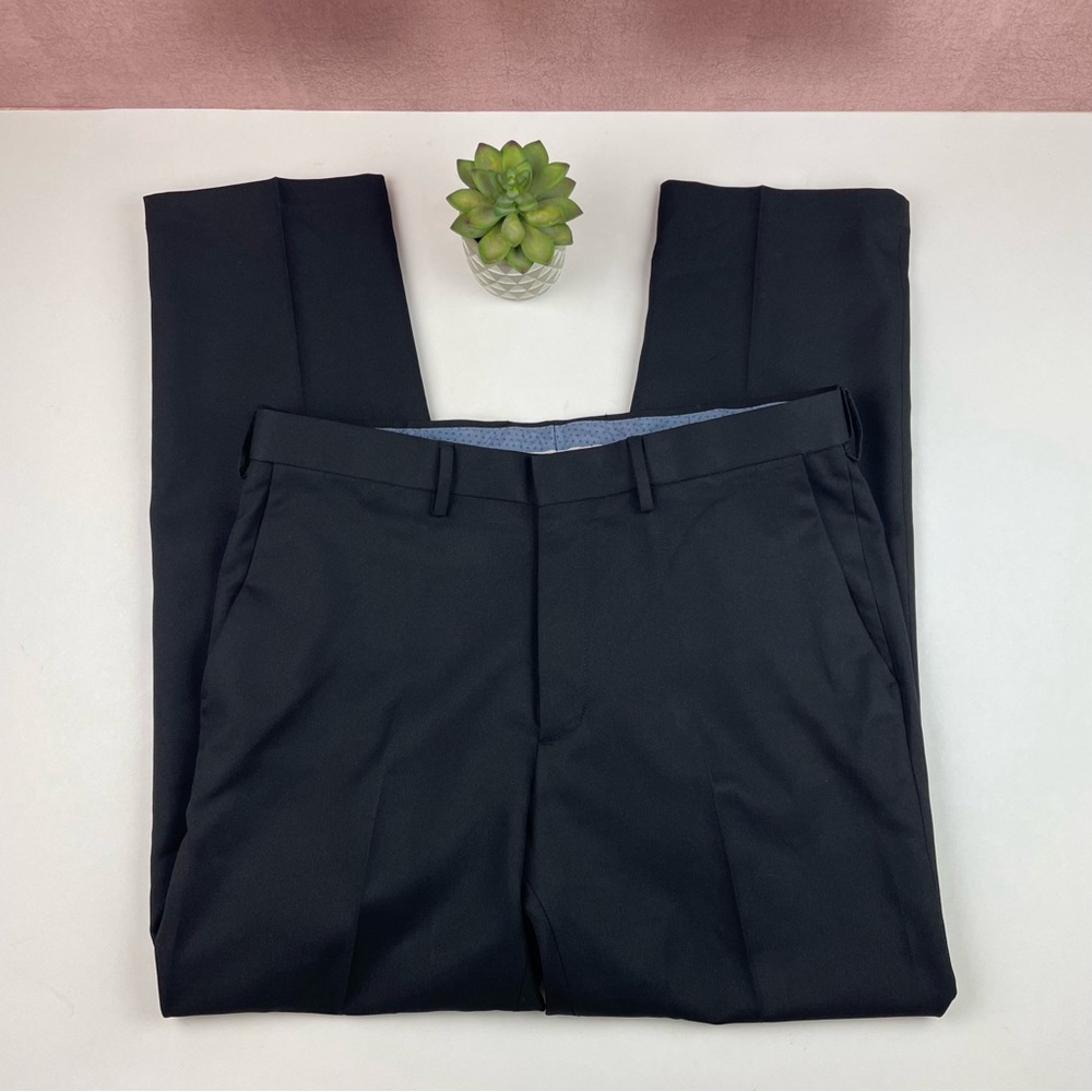 Saddlebred Solid Black Performance Dress Pants Men Size 34x30